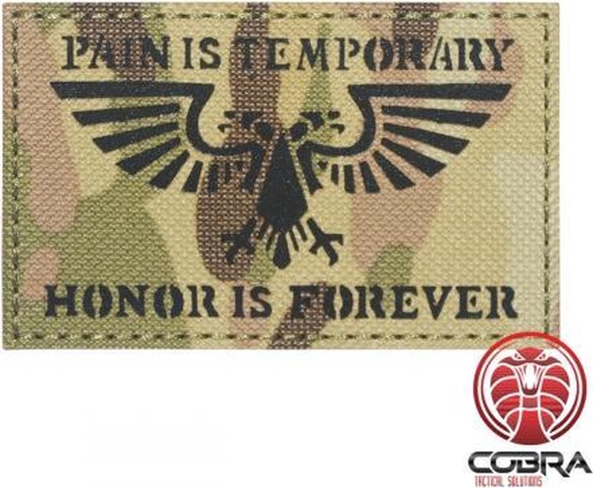 Pain is Temporary Honor Is Forever geborduurde patch | Klittenband | Military Airsoft